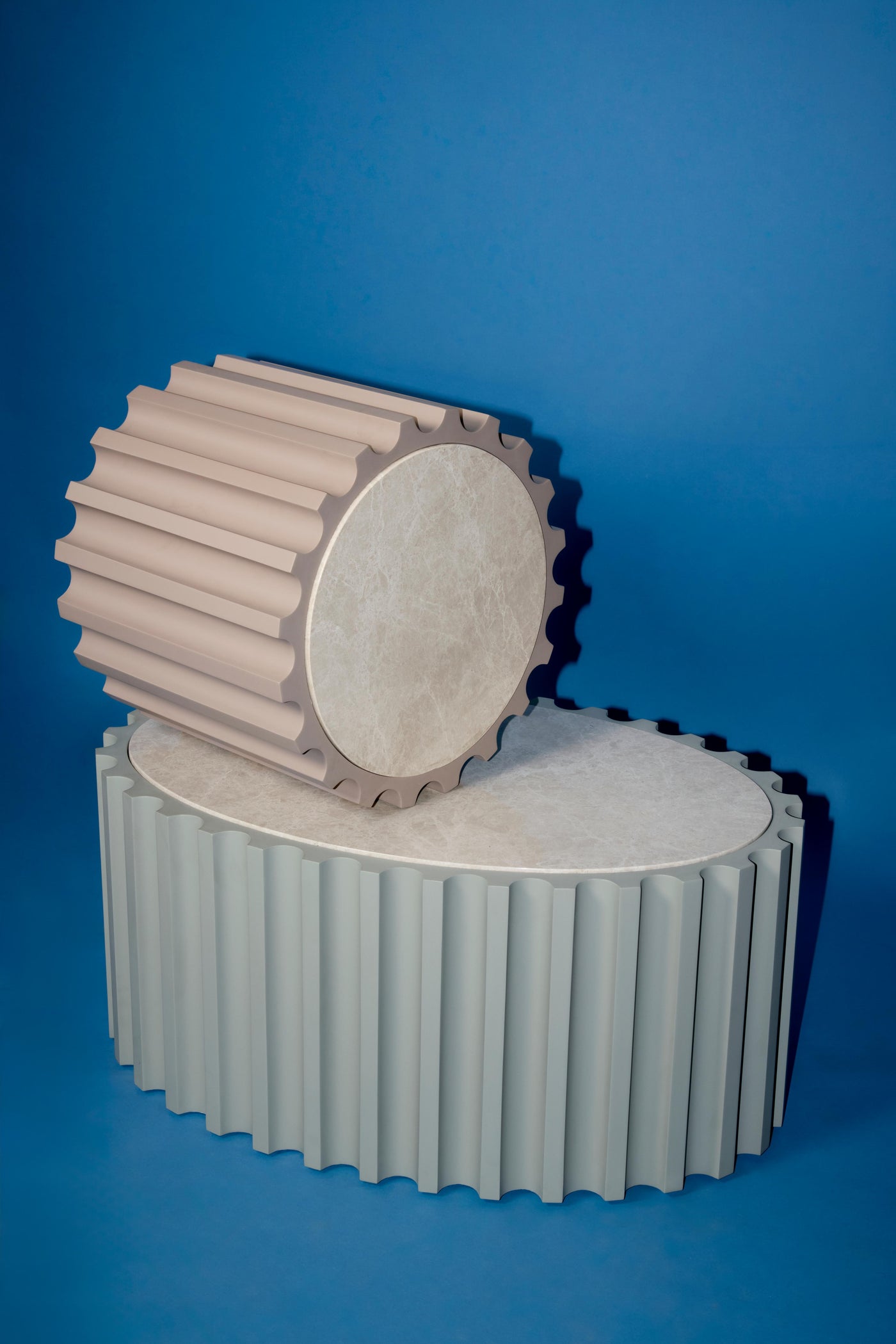 Kooky collection — bold, colour-blocked sculptural tables, Rutam Furniture