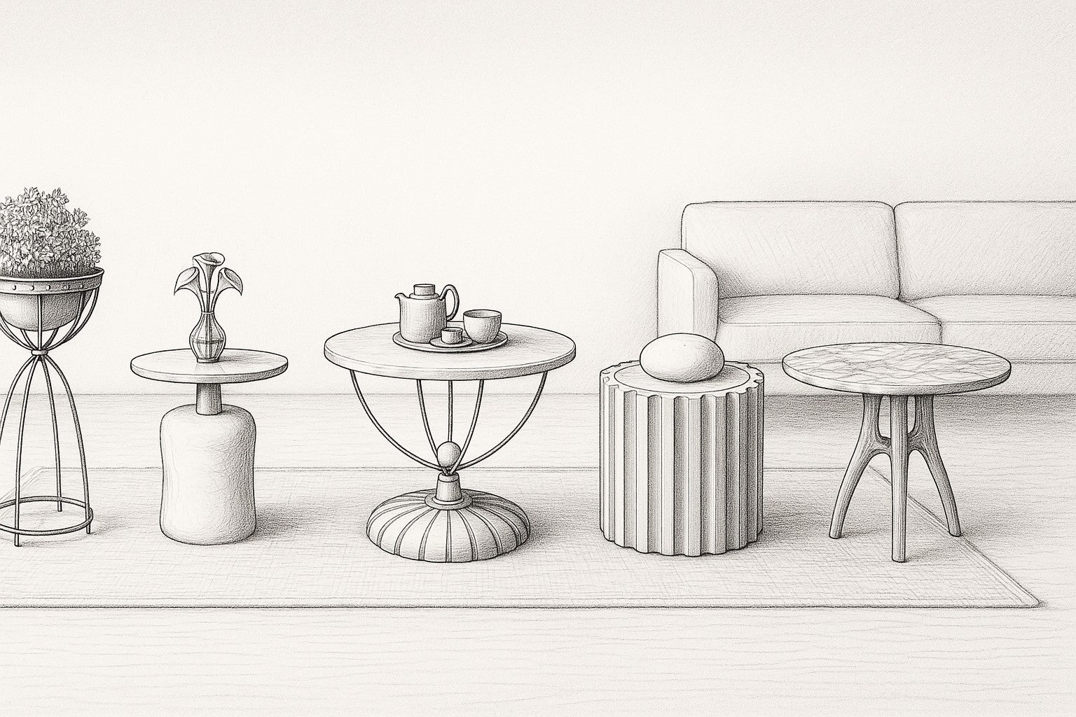 The Rutam collections, illustrated in a living room
